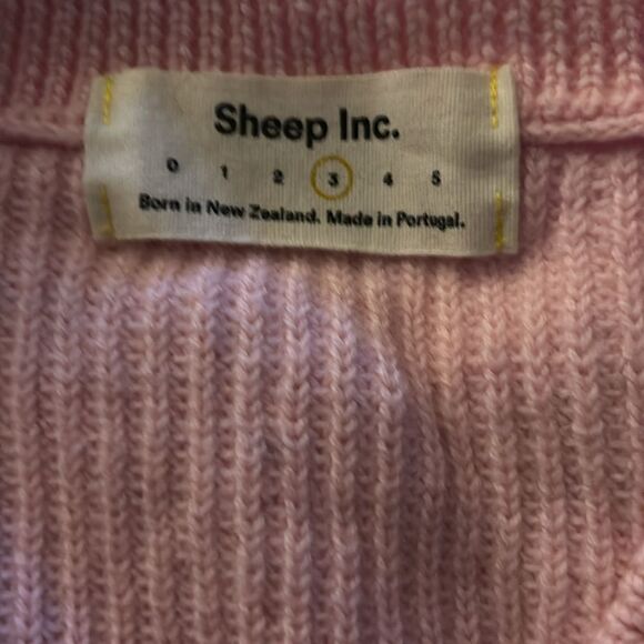 Sheep Inc. The V-Neck Sweater in Peony Pink Size L ( #3 ) NWOT - Picture 6 of 8